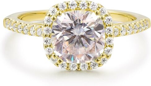 Halo 2.5 Carat Cushion Cut Moissanite Engagement Ring in 14K Gold in Kuwait