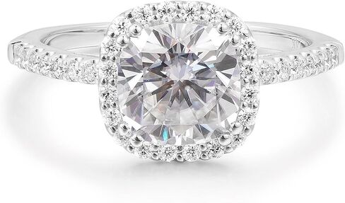 Halo 2.5 Carat Cushion Cut Moissanite Engagement Ring in 14K Gold in Saudi Arabia