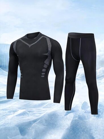 Mens Plus Size Rash Guard Wetsuit Set Long Sleeve Top Long Pants UV Sun Protection Quick Dry in Saudi Arabia