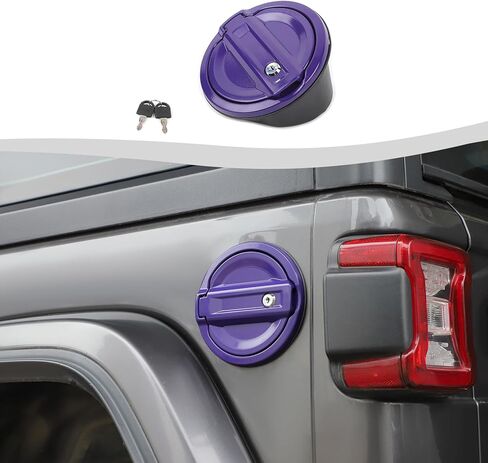 for JL Fuel Filler Door Gas Tank Cap Cover Fit for 2018-2024 Jeep Wrangler JL & Unlimited Sport Rubicon Sahara 2/4 Door, Aluminum Fuel Door Exterior Accessories(Carbon Fiber) in Saudi Arabia
