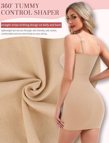 SLIMBELLE Built In Bra Strapless Shapewear Dress Slip for Women Tummy Control Full Slip Shaper Under Dresses in Saudi Arabia