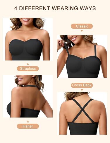 Strapless Shapewear Slip for Women, Tummy Control Bulit-in Bra Full Shapewear Dress Slip, Seamless Body Shaper in Saudi Arabia