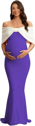 Off Shoulder Maternity Dresses for Photoshoot Women’s Bodycon Pregnancy Photography Dress with Bow Pregnant Gowns in Saudi Arabia