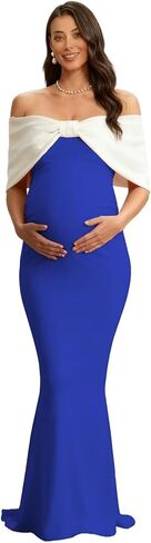 Off Shoulder Maternity Dresses for Photoshoot Women’s Bodycon Pregnancy Photography Dress with Bow Pregnant Gowns in Saudi Arabia