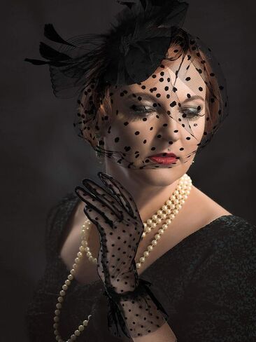 SATINIOR 50s Fascinators for Women Funeral Veil Tea Party Hat and Gloves Pillbox Cocktail Hat in Saudi Arabia