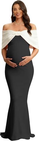 Off Shoulder Maternity Dresses for Photoshoot Women’s Bodycon Pregnancy Photography Dress with Bow Pregnant Gowns in Saudi Arabia
