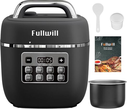 طباخ الضغط الكهربائي Fullwill 6QT أواني مزدوجة ، 12 في 1 طباخ متعدد الوظائف مع 304 الأواني الفولاذ المقاوم للصدأ والسيراميك ، والضغط الطهي ، الحساء ، العصيدة ، الزبادي ، الحساء اللحوم ، الأرز ، الدواجن ، الفاصوليا والمزيد in Kuwait