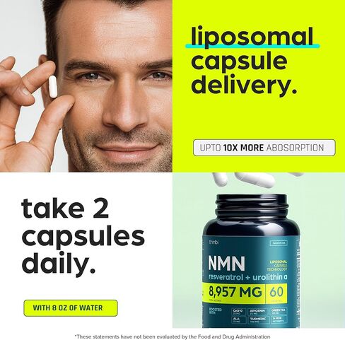 NMN Supplement 8957mg with Real NAD+ Not Just a Booster | Urolithin A, Resveratrol, CoQ10, Alpha Lipoic Acid, Green Tea Extract | Cellular Longevity & Energy Support for Men & Women in Saudi Arabia