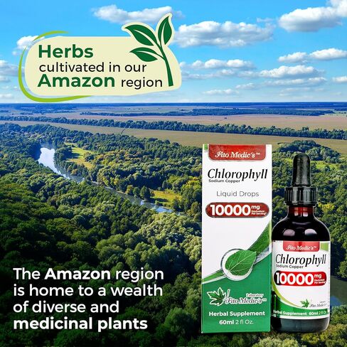 FITO MEDIC'S Lab | Liquid Chlorophyll | Chlorophyll Liquid Drops | 50 mg 200:1 Ratio Extract per Serving. in Saudi Arabia