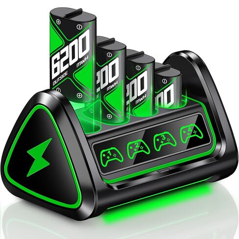 Rechargeable Battery Pack for Xbox Series X|S/Xbox One with Touch Switch, 4x5520mWh Controller Charger Accessories for Xbox One/One S/One X/One Elite in Saudi Arabia