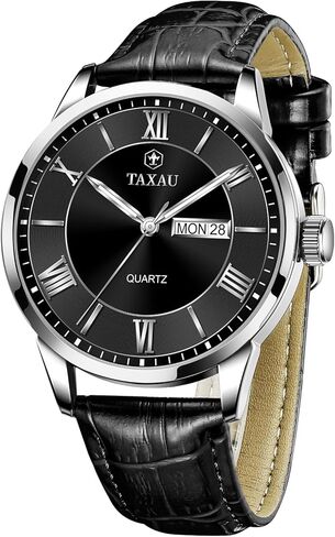 Mens Watches Luxury Dress Waterproof Leather Watch with Date Day Analog Quartz Large Number Wrist Watch Casual Classic Luminous Scales Big Face Easy Read Reloj para Hombre in Saudi Arabia