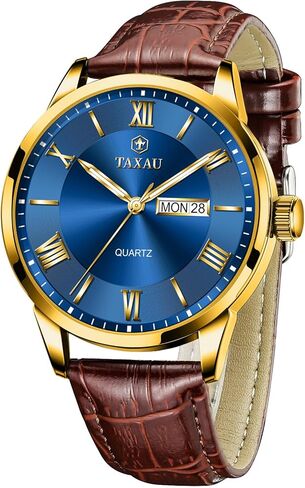 Mens Watches Luxury Dress Waterproof Leather Watch with Date Day Analog Quartz Large Number Wrist Watch Casual Classic Luminous Scales Big Face Easy Read Reloj para Hombre in Saudi Arabia