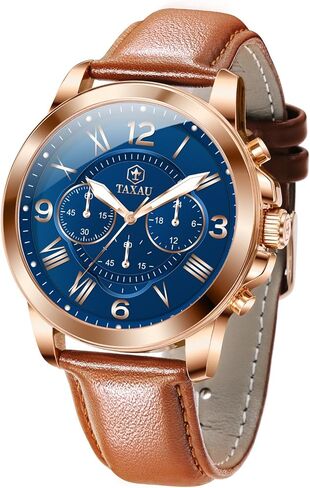 Mens Watches Luxury Dress Waterproof Leather Watch with Date Day Analog Quartz Large Number Wrist Watch Casual Classic Luminous Scales Big Face Easy Read Reloj para Hombre in Saudi Arabia