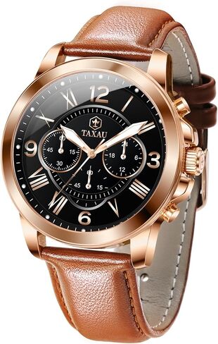 Mens Watches Luxury Dress Waterproof Leather Watch with Date Day Analog Quartz Large Number Wrist Watch Casual Classic Luminous Scales Big Face Easy Read Reloj para Hombre in Saudi Arabia