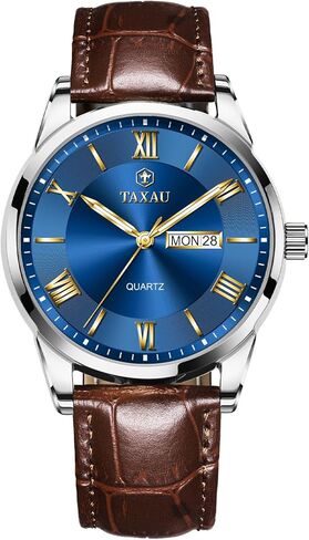 Mens Watches Luxury Dress Waterproof Leather Watch with Date Day Analog Quartz Large Number Wrist Watch Casual Classic Luminous Scales Big Face Easy Read Reloj para Hombre in Saudi Arabia