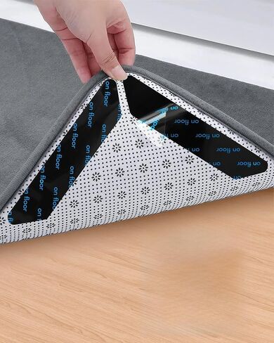 32 PCS Reusable Washable Grippers for Rugs, Highly adhesive and thin，Removable Rug Tape,Double Sided Non-Slip Rug Pads for Hardwood Floors and Carpet Corners,Keep Area Rugs Corners from Curling . in Saudi Arabia