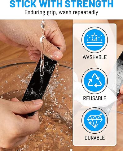 32 PCS Reusable Washable Grippers for Rugs, Highly adhesive and thin，Removable Rug Tape,Double Sided Non-Slip Rug Pads for Hardwood Floors and Carpet Corners,Keep Area Rugs Corners from Curling . in Saudi Arabia