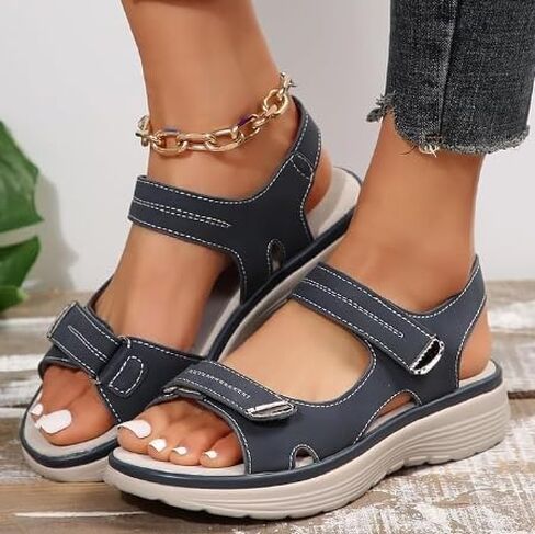 Women's Orthopedic Sport Sandals Summer Casual Sandals with Soft Cushion Foam Hook & Loop Orthopedic Slide Arch Support Comfortable Walking Shoes Wide Fit Dressy Athletic Travel in Saudi Arabia