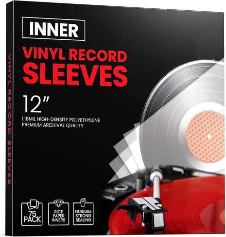 150 Vinyl Record Sleeves – Combo Pack 75 Inner and 75 Outer Vinyl Record Storage Sleeves – Clear Plastic Album Covers for Vinyl Sleeves – Protect Against Moisture, Anti-Static & Scratch-Resistant in Kuwait