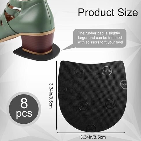 4 أزواج من استبدال كعب الحذاء، طقم إصلاح الكعب المطاطي، بسُمك 6-7 مم، للأحذية الطويلة والأحذية الرسمية، حل صيانة الأحذية بنفسك، متين وسهل التركيب in Kuwait