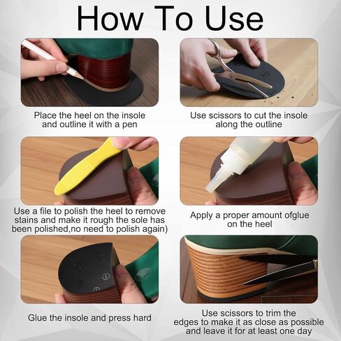 4 أزواج من استبدال كعب الحذاء، طقم إصلاح الكعب المطاطي، بسُمك 6-7 مم، للأحذية الطويلة والأحذية الرسمية، حل صيانة الأحذية بنفسك، متين وسهل التركيب in Kuwait