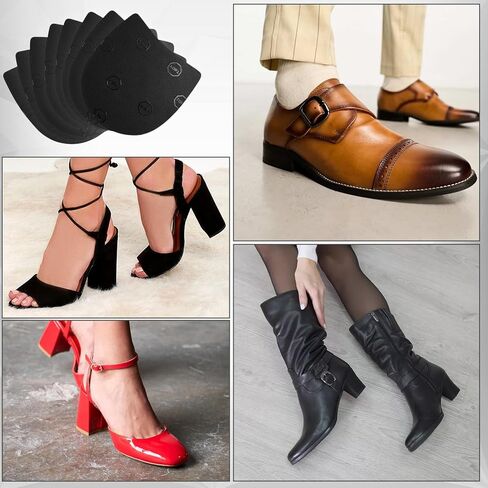 4 أزواج من استبدال كعب الحذاء، طقم إصلاح الكعب المطاطي، بسُمك 6-7 مم، للأحذية الطويلة والأحذية الرسمية، حل صيانة الأحذية بنفسك، متين وسهل التركيب in Kuwait