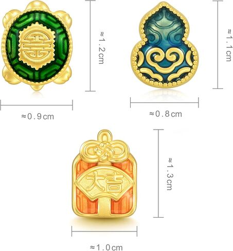 تشو سانغ سانغ 999 24K الذهب Charme الميمون سحر الثلاثي سوار طقم مجوهرات للنساء 93822C 92659C 92660C in Kuwait