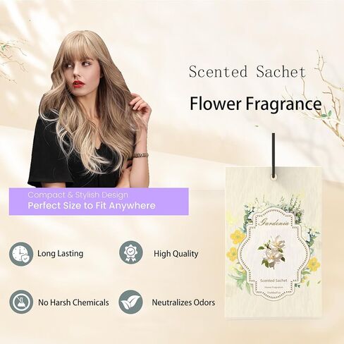 12 عبوة من الأكياس المعطرة للأدراج والخزانة، أكياس أكياس طويلة الأمد ومزيلات الروائح الكريهة للأدراج، عطر منزلي مع خيار 3 روائح - لافندر روز جاردينيا in Kuwait