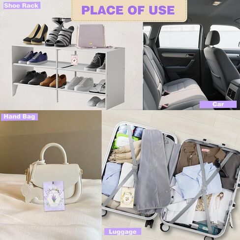 12 عبوة من الأكياس المعطرة للأدراج والخزانة، أكياس أكياس طويلة الأمد ومزيلات الروائح الكريهة للأدراج، عطر منزلي مع خيار 3 روائح - لافندر روز جاردينيا in Kuwait