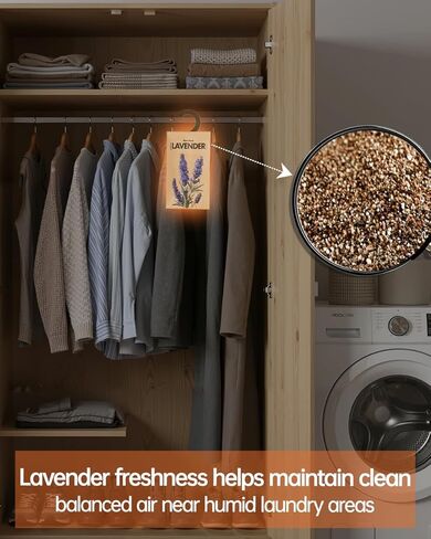 12 عبوة من أكياس اللافندر المجففة المعطرة للخزانة والأدراج، مزيل الروائح الكريهة للهواء الراكد، معطرات هواء ورقية معلقة طويلة الأمد ومزيل رائحة الملابس in Kuwait