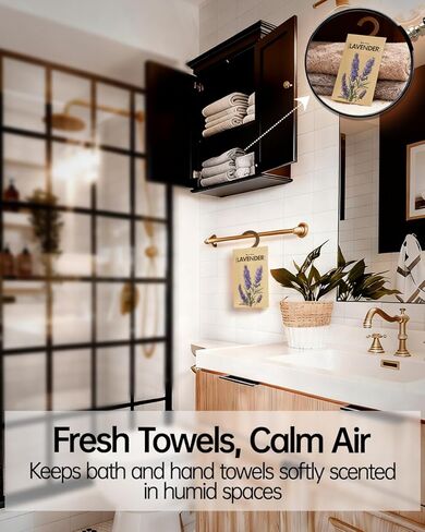 12 عبوة من أكياس اللافندر المجففة المعطرة للخزانة والأدراج، مزيل الروائح الكريهة للهواء الراكد، معطرات هواء ورقية معلقة طويلة الأمد ومزيل رائحة الملابس in Kuwait