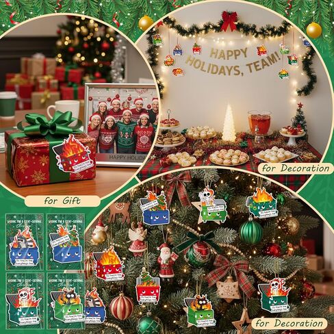 40 Sets Christmas Dumpster Fire Hanging Ornament Emotional Funny Positive Support Scent Sachets Air Freshener with Card Thank You Gifts for Office Coworker Employee Team Staff Group, 10 Scent in Saudi Arabia