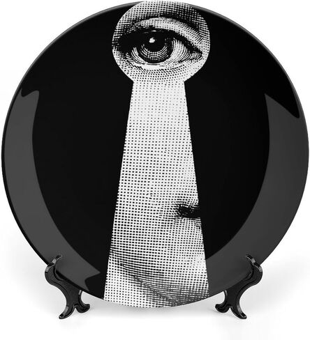 Lina Cavalieri Plate, Wall Decorative Plate, Mysterious Face Plate Wall Hanging Decoration,Including Bracket and Special Spring Hook, 8inch, Style1 in Saudi Arabia