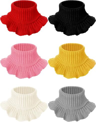 4 Pcs Warm Kids Knit Scarves Fake Turtleneck Toddler Winter Detachable High Dickey Half Top Collar Knitted Fake Collar Warm Ruffle Mock Blouse False Neck Warmer for Girls Boys in Saudi Arabia