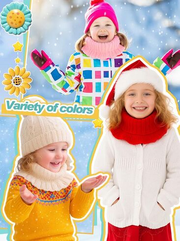 4 Pcs Warm Kids Knit Scarves Fake Turtleneck Toddler Winter Detachable High Dickey Half Top Collar Knitted Fake Collar Warm Ruffle Mock Blouse False Neck Warmer for Girls Boys in Saudi Arabia