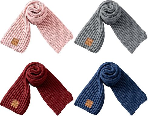 Winter Scarf Kids Neck Warmer Toddler Neck Scarf Girls Winter Scarves Boys Thick Warm Neck Warp 4 Pack in Saudi Arabia