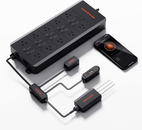 Spider Farmer GGS AC5 Bower Strip kits ، 5 منافذ عناصر التحكم الذكية التي تعتمد على التطبيق ، 3 في 1 مستشعر للتربة ، مستشعر ضوء درجة حرارة ، لخيمة وغرفة داخلية. in Kuwait