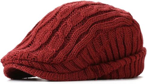 Winter Knitted Newsboy Hat for Women Men Vintage Thick Beret Ivy Cap Warm French Style Flap Hats Ear Pretection in Saudi Arabia