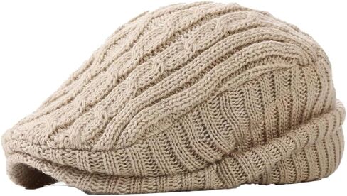 Winter Knitted Newsboy Hat for Women Men Vintage Thick Beret Ivy Cap Warm French Style Flap Hats Ear Pretection in Saudi Arabia
