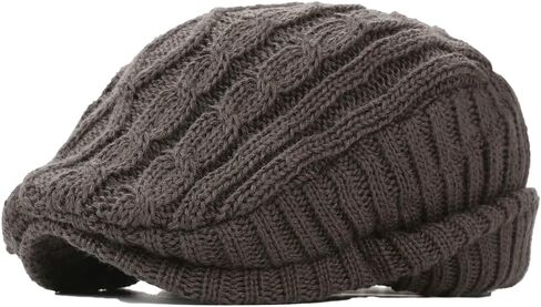 Winter Knitted Newsboy Hat for Women Men Vintage Thick Beret Ivy Cap Warm French Style Flap Hats Ear Pretection in Saudi Arabia