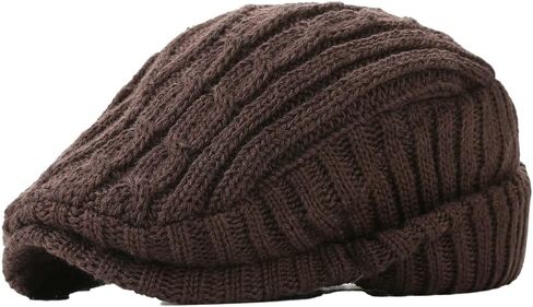 Winter Knitted Newsboy Hat for Women Men Vintage Thick Beret Ivy Cap Warm French Style Flap Hats Ear Pretection in Saudi Arabia