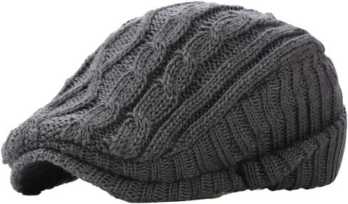 Winter Knitted Newsboy Hat for Women Men Vintage Thick Beret Ivy Cap Warm French Style Flap Hats Ear Pretection in Saudi Arabia