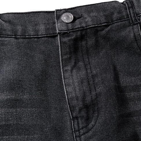Nivne Tco Tween Boys Casual Jeans Water-Washed Black Effect Elastic Waist Wide Leg Denim Pants with Zipper Fly, Five Pockets in Saudi Arabia