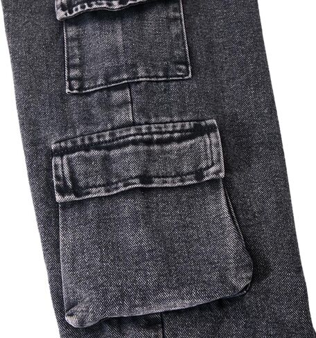 Nivne Tco Toddler Boys' Cargo Jeans Streetwear Style Loose Straight Leg Washed Elastic Waist Denim Pants in Saudi Arabia