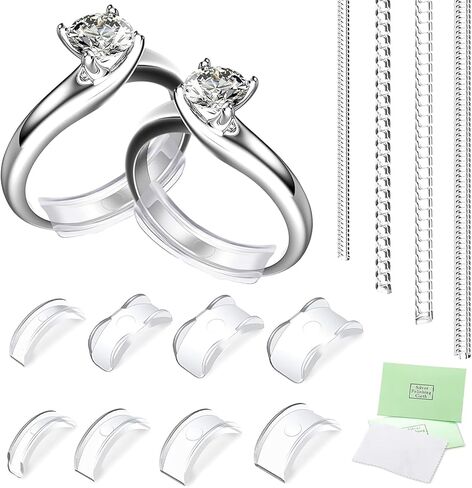 Ring Size Adjuster for Loose Rings - Invisible Adjustable Insert & Spiral Guards (12-Pack) - 2 Styles to Securely Fit Any Ring in Saudi Arabia