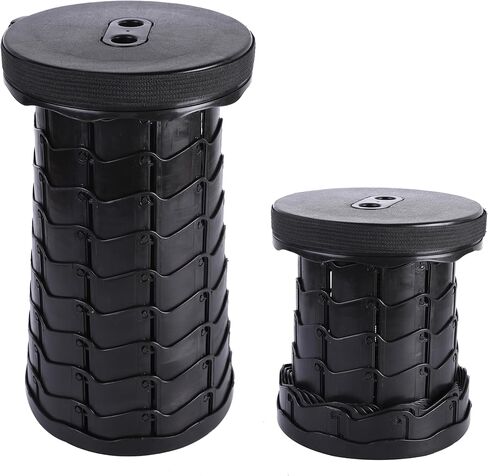 Portable Collapsible stools for Adults-Portable stools for Adults Heavy Duty 300 lbs-Telescoping Stool Foldable-Portable Seating Stool for Home, Camping, Hiking, Gardening (Red/Black) in Saudi Arabia