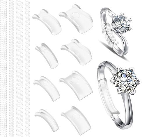 KFHENSOMR 12 Pack Ring Sizers for Loose Rings Ring Guards for Women & Men Loose Rings Without Resizing Invisible Resizer Design for Spacers & Tighteners 8 Insert and 4 Spiral in Saudi Arabia