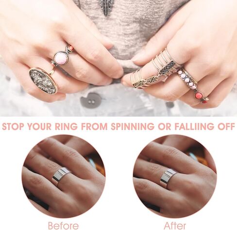 KFHENSOMR 12 Pack Ring Sizers for Loose Rings Ring Guards for Women & Men Loose Rings Without Resizing Invisible Resizer Design for Spacers & Tighteners 8 Insert and 4 Spiral in Saudi Arabia