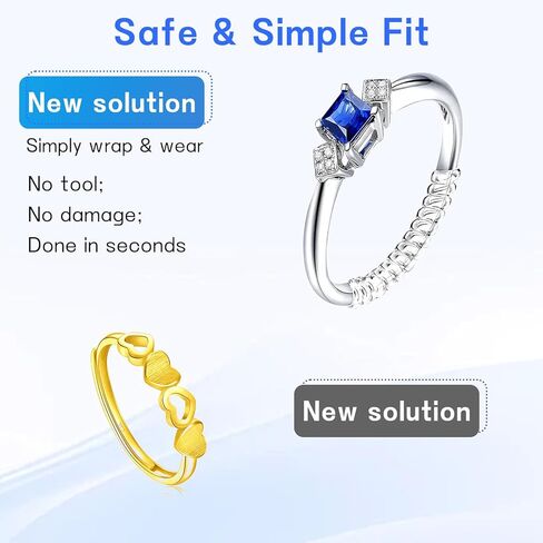 12-Pack Ring Sizer for Loose Rings, 4 Sizes Invisible Ring Size Adjuster, Fit Almost Any Rings, Reduces Size by 0.5-1.5 in Saudi Arabia