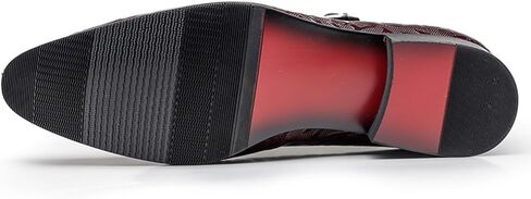 Santimon Men's Genuine Leather Monk Strap Formal Dress Shoes, Pointed Toe Penny Loafers with Buckle, Stylish Embossed Business Casual Shoes for Men in Saudi Arabia